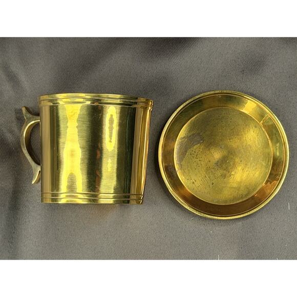 Captain’s Brass Anchor Cup & Saucer Set Nautical Gift in Wood Case Box - Picture 4 of 11